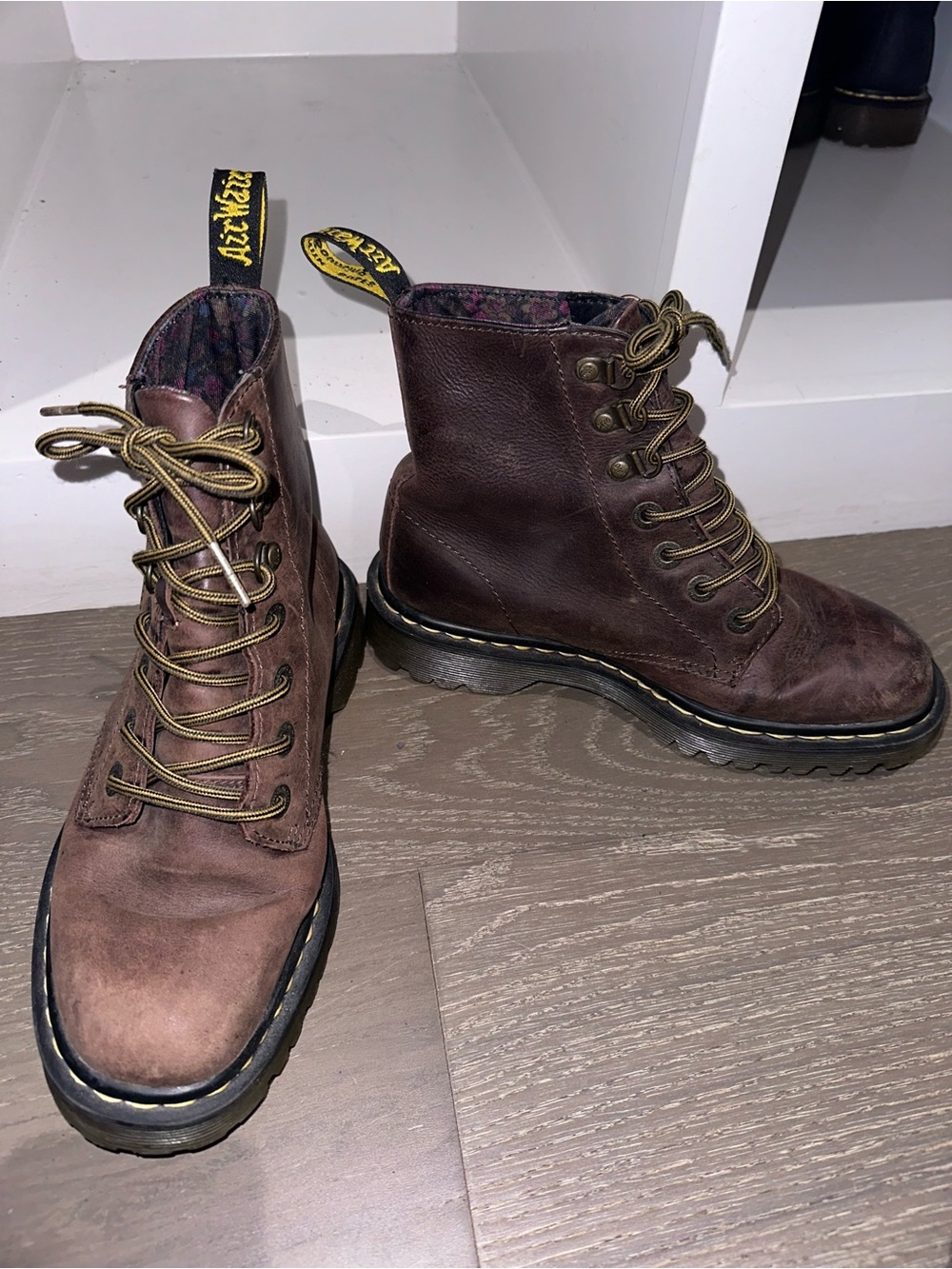 Dr. Martens Brown Leather Lace-Up Boots